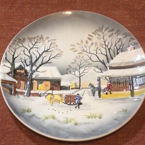 German made French zone winter scenic plate